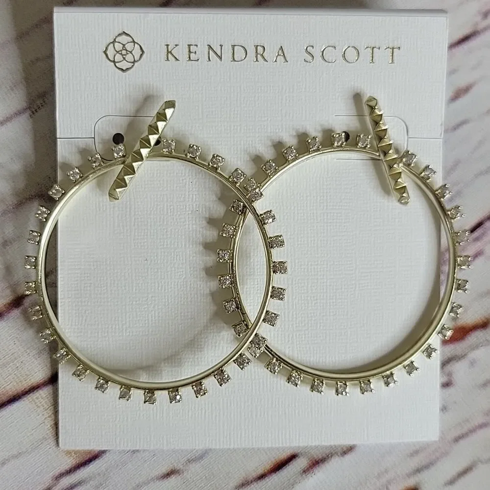 Kendra Scott Goldtone Hoop Earrings with Rhinestones